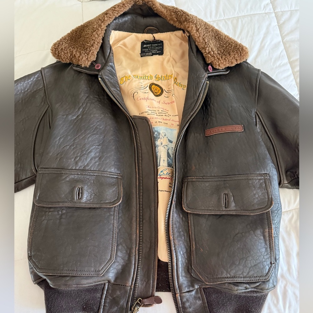 Men's Brown Leather Jacket AVIREX